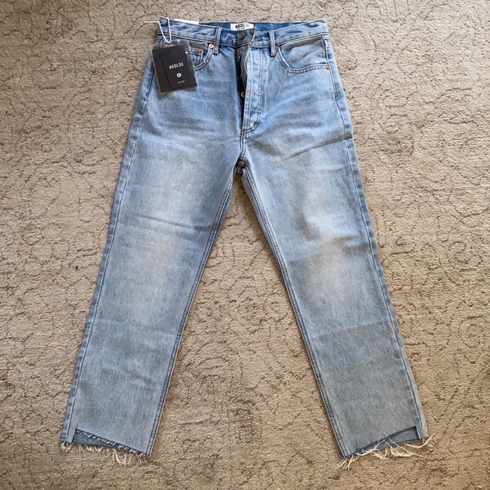 Agolde Riley High Rise Straight Crop Jeans